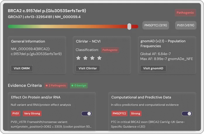 Bionl VAIC: Variant Interpretation, Simplified Feature